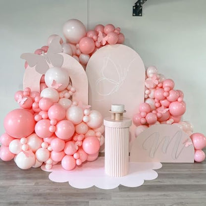 Light Pink Double Stuffed Balloons Different Size 115Pcs 5/10/12/18" Pink Balloon Arch Garland kit for Birthday Baby Shower Valentine's Day Bridal Shower Gender Reveal Wedding Mouse Party - color: Light Pink