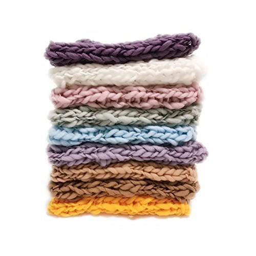 Coberllus Newborn Baby Photography Props Blanket Handmade Knitted Twist Wrap Posing Aid Backdrops for Boy Girls Photography Shoot - color: Dark Grey