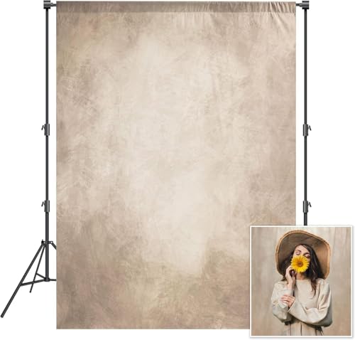 Abstract Professional Photography Backdrop for Adult Portrait Photo Studio Props Booth Background Photoshoot with Thick Ployester Roller Pocket on Top(Beige-6x7ft) - color: Beige, size: 6' W x7' H
