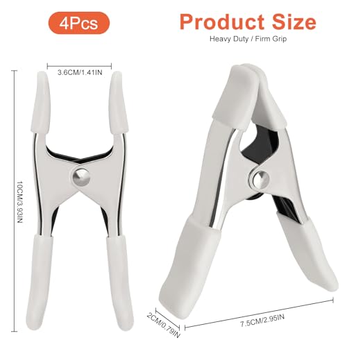 4Pcs Heavy Duty Spring Clamps, 4 Inch Backdrop Heavy Duty Spring Clamps Clips for Woodworking, Fabric, Large Curtains