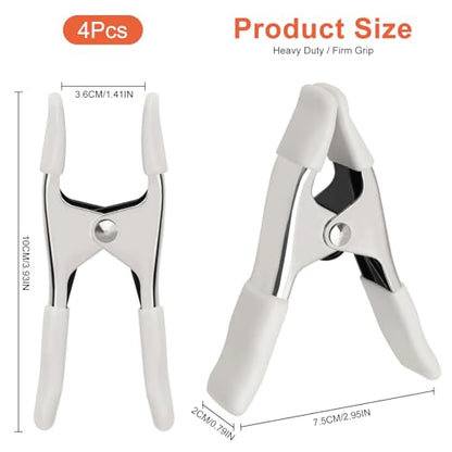 4Pcs Heavy Duty Spring Clamps, 4 Inch Backdrop Heavy Duty Spring Clamps Clips for Woodworking, Fabric, Large Curtains
