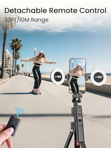 USKEYVISION Vlogging Kit for iPhone&Android w/Fill Light,Remote&Wireless Microphones,YouTube Starter Kit Content Creator Essentials,Auto Face Tracking Camera Mount Tripod for TikTok Video Recording - style: Vlogging Kit-B