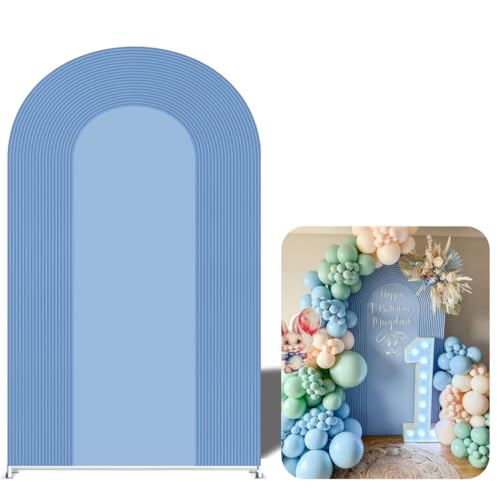 Ripples Arch Backdrop Cover Spandex Background for Baby Birthday Baby Shower Wedding Party Decoration (Blue Ripples,6.6x3.3ft) - color: Blue Ripples, size: 6.6x3.3ft
