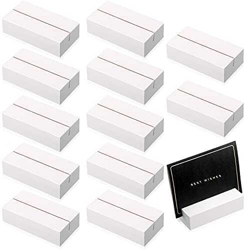12 Pieces Wood Place Card Holders White Wooden Table Number Stands Name Card Holder for Wedding Party Events Table Numbers Name Tag Restaurant Menu Home Decoration 3 x 1.6 x 0.8 Inch - color: White, size: Card 3 x 1.6 x 0.8 Inch
