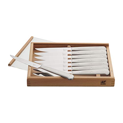 ZWILLING Porterhouse 8-pc Stainless Steel Steak Knife Set With Wood Presentation Box - color: Stainless Steel, size: 5"