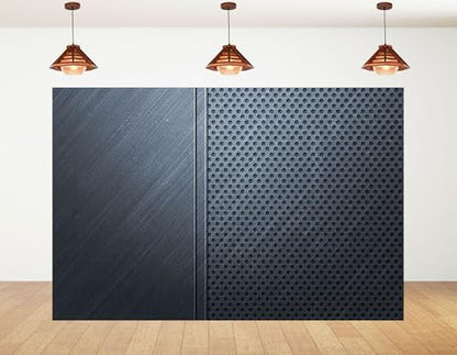 12x8ft Sleek Metal Panel Backdrop with Brushed and Perforated Steel Surfaces Photography Background for Modern and Industrial Party Tapestry Decorations Banner Photo Booth Props - size: 12x8ft