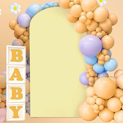 MODFUNS Light Yellow Arch Cover 3.3x6.6ft Spandex Wedding Arch Cover Stretchy Chiara Arch Backdrop Covers Double Sided Arch Stand Covers Arch Wall Backdrop Covering for Happy Birthday Party Arch Stand - color: Light Yellow, size: 3.3 FT x 6.6 FT