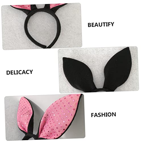VICASKY 1pc Easter Boy Girl Ear Headband Party Hair Accessory for Girls for Easter Celebrations and Photo Props Fun and Adorable Design and Black