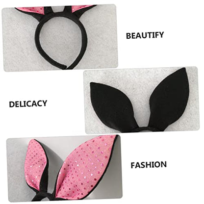 VICASKY 1pc Easter Boy Girl Ear Headband Party Hair Accessory for Girls for Easter Celebrations and Photo Props Fun and Adorable Design and Black