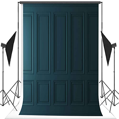 7x10ft Empty Room Backdrops for Photography Blue Minimalist Simple Fashion Interior Wall Classic Vintage Elegant European Photography Wedding Background Studio Props BJRLEM1033 - size: 7x10ft