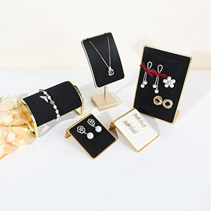 Black earring holders for selling, Velvet earring stands Jewelry display, metal gold studs board【Black】 - color: Black