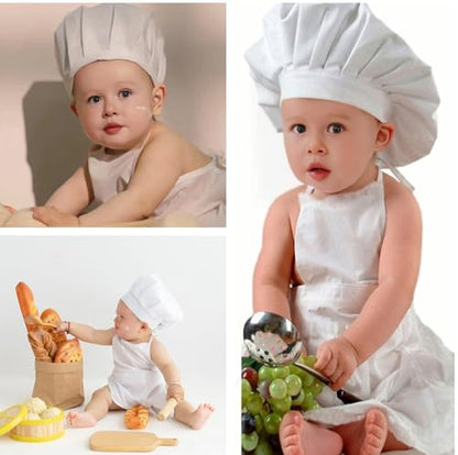 2 PCS Baby Photography Props, Chef Posing Photo for 6-24 Months, Chef Hat and Apron Photo Props - color: Girl