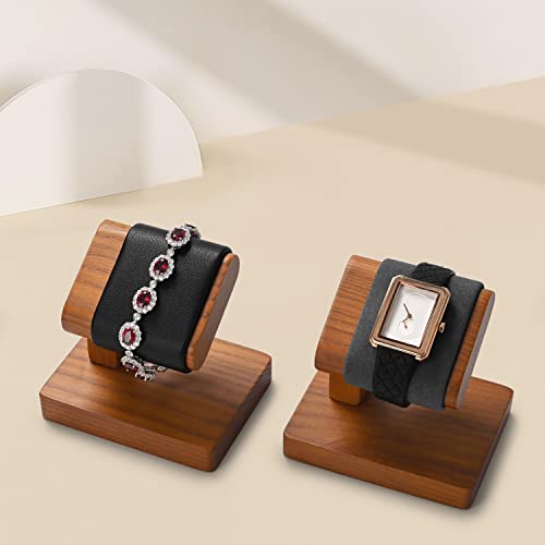 Solid Wood Single Watch Display Stand for Men Jewelry Watch Showcase Stand Display (Gray) - color: Gray
