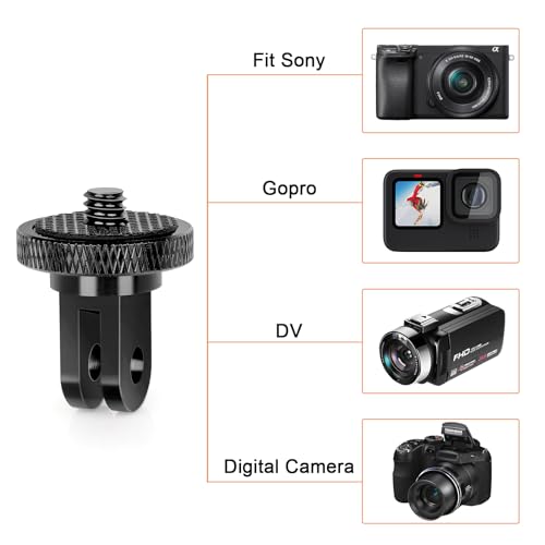 Tripod Mount Adapter for Gopro, Camera 1/4”-20 Tripod Mount for Insta 360/Gopro Hero/Sony Xiaomi yi Sjcam Action Cameras and Other Standard 1/4 Accessories - color: Gopro Tripod Mount