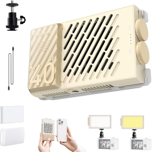 ZHIYUN FIVERAY M40 SE Combo 40W Bi-Color Video Light, 250g Portable Camera Light 17100 Lux 2700K-8500K CRI 95 TLCI 97+ LED Panel DSLR Photography Lighting for YouTube, TikTok