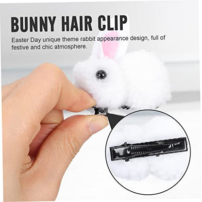 Yardwe 1Pair Adorable Plush Bunny Hair Clip for Creative Rabbit Hairpin for Easter Holiday and Photo Props Comfortable and Durable Hair Accessories