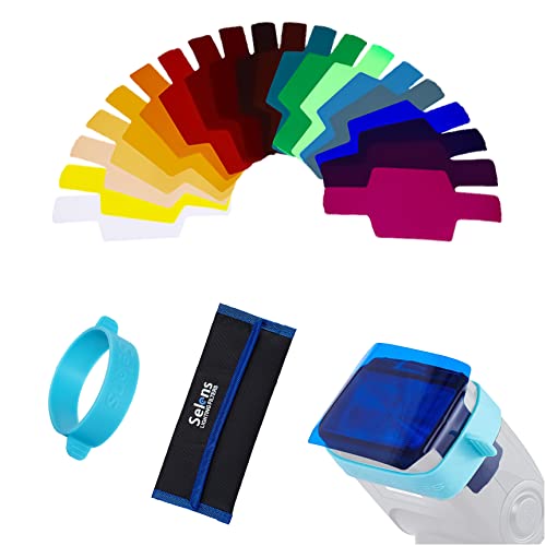 Selens Universal Flash Gels Lighting Filter SE-CG20-20 pcs Combination Kits for Camera Flash Light Strobe Light, Color Correction Filter Color Gels for Speedlight - color: SE-CG20