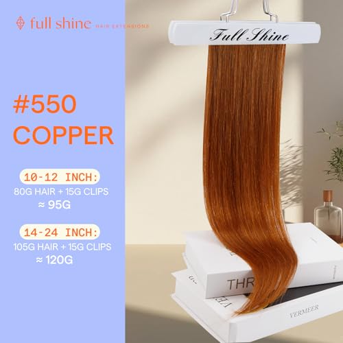 Full Shine Total 2 Packs Detangling Spray & 20 Inch #550 Clip in Hair Extensions 7pcs