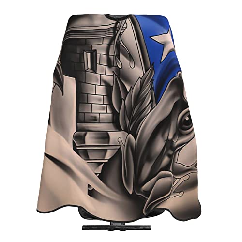 Puerto Rico Barber Cape With Adjustable Closure, Hairdressing Haircut Apron Barber Cover Gown For Hairdresser Styling Home - color: Boricua Puerto Rico Frog3