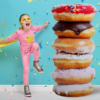 Jetec 5 Feet Donut Stack Cardboard Cutout Stand up Life Size Ice Cream Candyland Donut Party Decoration Photo Prop Backdrop Standup for Summer Pool Beach Baby Shower Wedding Birthday Candy Land Supply - size: 5 feet, style: Doughnut Stack
