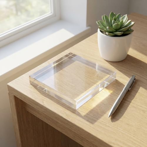 1X6X6 Clear Polished Acrylic Cube Acrylic Square Display Block Acrylic Jewelry Display Stand Ring Showcase Display Holder - size: 1"x6"x6"