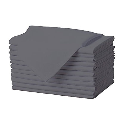 Gee Di Moda Cloth Napkins - 17 x 17 Inch Charcoal Dinner Napkins - Set of 12 Soft & Absorbent Washable Fabric Cloth Table Napkins with Hemmed Edges for Hotel Restaurant, Holiday Parties & Wedding - color: Charcoal