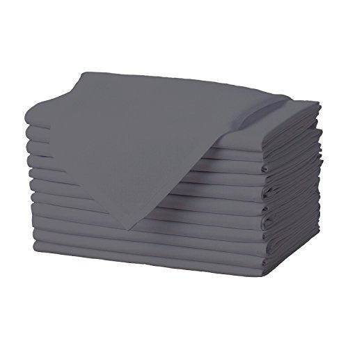 Gee Di Moda Cloth Napkins - 17 x 17 Inch Charcoal Dinner Napkins - Set of 12 Soft & Absorbent Washable Fabric Cloth Table Napkins with Hemmed Edges for Hotel Restaurant, Holiday Parties & Wedding - color: Charcoal