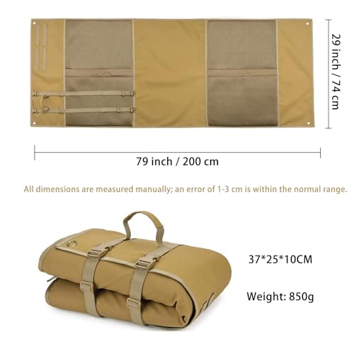 Tactical Shooting Mat Prone Padded 79" Extra Long, Extra Large Hunting Shooting Mats for Outdoor Training Shooters Range Rifle, Roll Up Portable Waterproof Non-Slip Durable Shooting Rest - color: Black