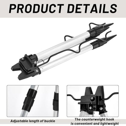 2 Pcs Portable Fishing Rod Holder for Ground Aluminum Alloy Rack with Lock Bank Fishing Rod Holder Fish Pole Bracket Stands Collapsible Fish Accessory Outdoor