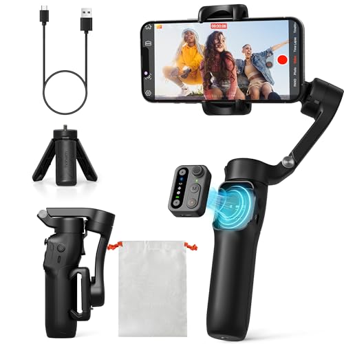 hohem iSteady X3 SE Gimbal Stabilizer for iPhone, Phone Stabilizer with Detachable Remote Control, Portable Foldable 3-Axis Phone Gimbal for Android & iPhone 16 15 Pro Max, Ideal for Travel Vlogging - color: Black, size: iSteady X3 SE