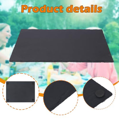 3 Pack 12 x 16 Inch Slate Cheese Boards, Black Square Slate Charcuterie Boards, Natural Charcuterie Stone Plates for Parties, Gifts, and Special Events, Cheese, Sushi, Food. - size: 3 Pack 12 x 16 Inch