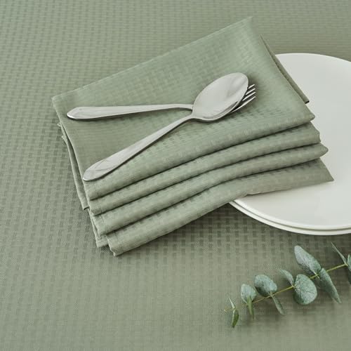 maxmill Cloth Napkins Weaved Texture Pattern Soft Comfortable and Luxury Serviette for Restaurant Family Dinners Weddings Parties and Banquets Set of 4 Pieces, 20 x 20 Inch Sage Green - color: Sage Green, size: 20" x 20" (Set of 4)
