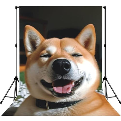 Shiba Inu Smile Tongue Out Backdrop Background for Photography 5x7ft Photobooth Professional Photo Backdrop Curtains Video Photography Studio Photo Backgrounds Banner Booth Background Screen Parties - color: Shiba Inu Smile Tongue Out