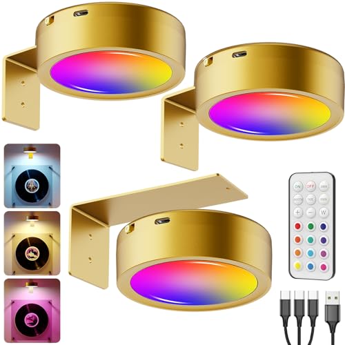 Wireless Picture Lights for Wall Art, 3 Pack 2600mAh USB Rechargeable RGB LED Frame Lights for Paintings Remote Gallery Light Battery Operated Accent Spotlight for Poster Photo Display Artwork Decor - size: 3 pack