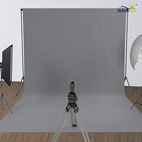 ISSUNTEX 5X7 ft Background Muslin Backdrop, Photo Studio, Collapsible High Density Screen for Video Photography and Television-Gray - color: Gray, size: 5X7 ft