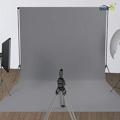 ISSUNTEX 5X7 ft Background Muslin Backdrop, Photo Studio, Collapsible High Density Screen for Video Photography and Television-Gray - color: Gray, size: 5X7 ft