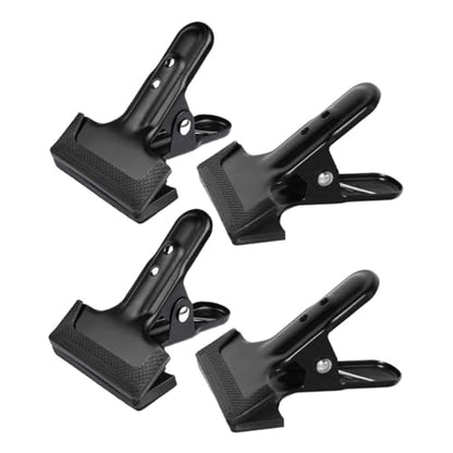 4pcs Dark Gray Cold-Rolled Steel Backdrop Cloth Clamps Photography Background Clips Heavy Duty Fixing Clamps for Studio and Photo Shoot Equipment
