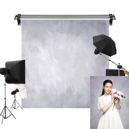 Kate 10x10ft/3x3m Light Grey Backdrop for Photography Retro Textured Abstract Photoshoot Background Photo Video Studio Props - color: Grey, size: 10x10ft