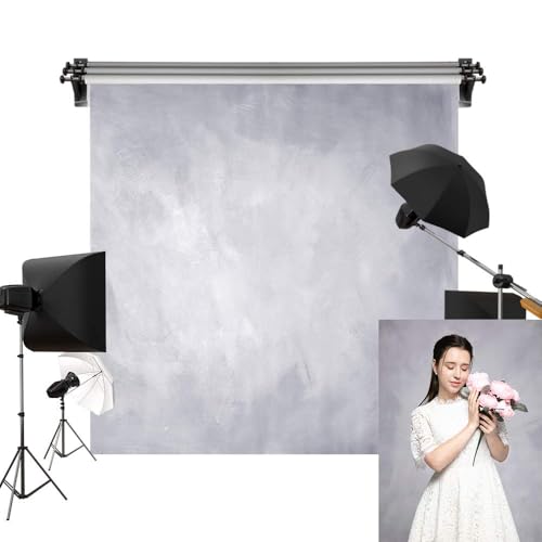 Kate 10x10ft/3x3m Light Grey Backdrop for Photography Retro Textured Abstract Photoshoot Background Photo Video Studio Props - color: Grey, size: 10x10ft