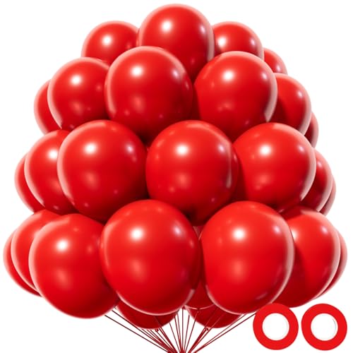 Red Balloon 110pcs, 12 Inch Thickened Red Latex Helium Balloons for Graduation Wedding Independence Day Valentine's Day Memorial Day Christmas Engagement Birthday Party Decorations - color: B02-red, size: 12inch (Normal)