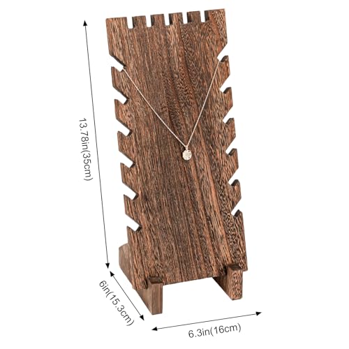 Lolalet Wooden Jewelry Display Series, Necklace Bracelets Earrings Rings Jewelries Stand Freestanding Natural Wood Holder Jewelry Rack for Selling Vendor Store -1 Pack, Necklace - color: Necklace