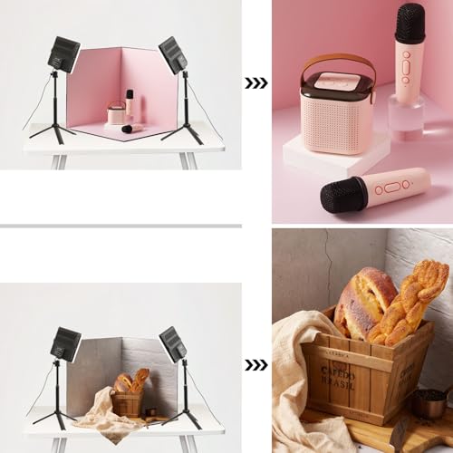 BYSTONE Upgrade Light Box Photography,Portable Photo Studio 16x16 inch Professional Shooting Tent Kit with 288pcs LED Lights 15 HD Backdrops Paper for Food and Small Product Photography Props