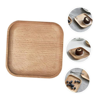 Ciieeo Wooden Serving Plate Mini Appetizer Tray Small Square Dessert Plate for Party Snack Display and Food Photography Prop