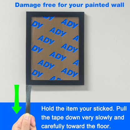 ADY Double Sided Tape Heavy Duty Removable 1in x 20ft, Double Stick Tape Foam Tape for Walls, Picture Hanging Strips with Adhesive Damage Free for Office Rent Room, Mounting Tape for Poster - color: Black