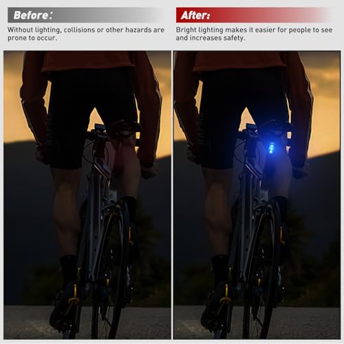 Nilight LED Safety Light 4PCS Blue Marine Navigation Bike Tail Lights Three Modes Waterproof Reflective Gear Clip On Flash Strobe Indicator Lamp for Night Boating Fishing Cycling Jogging - color: 3LED Safety Light-Blue