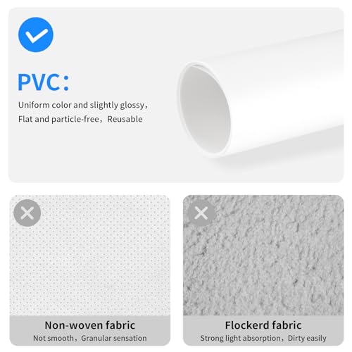 Meking 47.24x94.49 White PVC Backdrop for Photography, Matte & Reflective PVC Vinyl Seamless Background for Product Photoshooting - color: 47.24x94.49in White