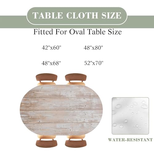 Wood Texture Background Oval Table Cloth Cover Fitted Tablecloth with Elastic Edge Tablecloths Washable Cloths for Parties, Restaurants, Gatherings, Fits 42"x60" Oval TablesStyle 131 - color: Wood Texture -13, size: 60" x 42" (Oval)