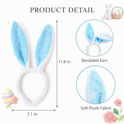 Easter Headbands and Glasses Set, 6PCS Bunny Ear Headbands & Funny Easter Glasses, Cute Photo Props for Easter - color: B