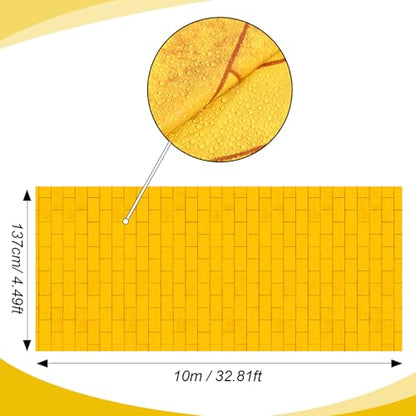 Chuangdi Gold Brick Stone Wall Backdrop Stone Wall Scene Setter Sheet Wallpaper Curtains Door Removable Brick Tablecloth Photo for Winter Halloween(1 Sheets,4.49 x 32.81 ft) - size: 4.49 x 32.81 ft