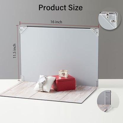 Photo Backdrop Board 7pcs 14patterns Small Product Food Photography Double-Sided Table Top Backdrop Kit Flat Lay Props for Jewelry and Cosmetics(16X11.5 Inch) - color: Wood Solid Color